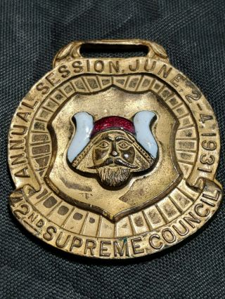 Rare 1931 Annual Session Masonic Supreme Council Watch Fob