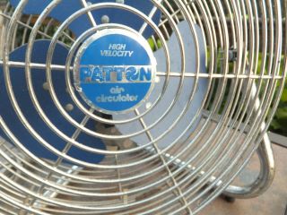 Vintage PATTON HiGh VeLoCiTy 3 Speed Fan W/ Up Down Adjustment - Strong 2