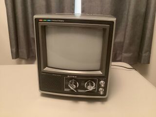 Sony Trinitron Kv - 9200 9 " Portable Color Crt Television Tv Retro Vintage 1970s