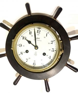 Vintage Schatz Germany Royal Mariner Ships Bell Clock Nautical