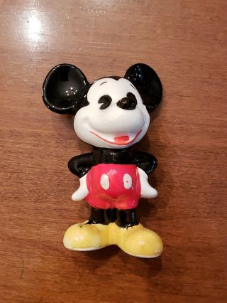 Vintage Disneyland 3 " Mickey Mouse Ceramic Figure Made In Japan Disney