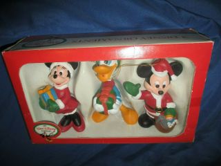 Disney Kurt Adler Vintage Christmas Ornament Set 3 Mickey/minnie/donald