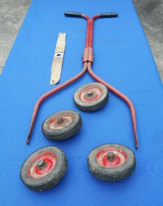 Vintage Lawn Mower Power Products Replacement Parts Tires Handle Cutting Blade