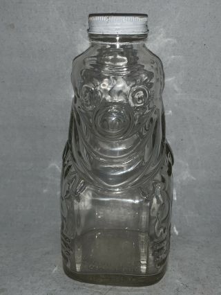 Vintage - Grapette Syrup Soda - Figural Glass Clown Bottle With Lid