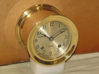 Chelsea Vintage Ships Bell Clock 3 3/4 In.  Dial 1976 Restored