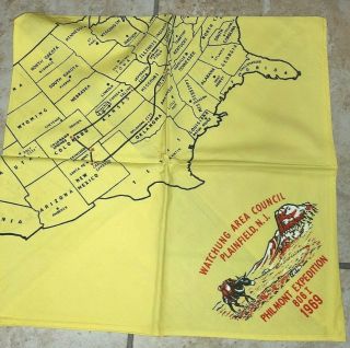 Boy Scout Kerchief/neckerchief Watchung Area Council,  Map Philmont Expedition