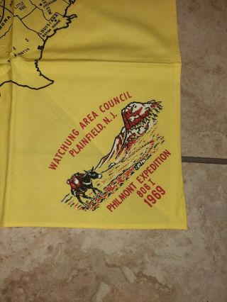 Boy Scout Kerchief/Neckerchief Watchung Area Council,  Map Philmont Expedition 2