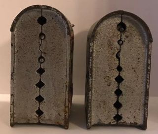 2 Antique Cast Iron US Mail Box Still Banks w/LIFT UP Slots for Coins 3