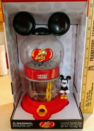 Jelly Belly Mickey Mouse Jelly Bean Dispenser W/sample Jelly Bean Bag