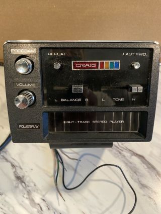 Vintage 1970 ' s CRAIG Model 3141 8 Track Car Stereo Floor Mount Tape Player 2