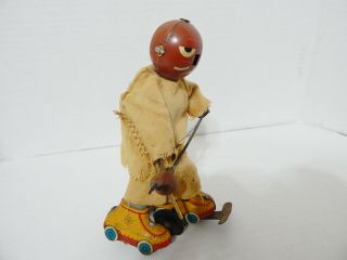 Vintage Walt Disney Line Mar Wind Up Toy Shy Anne Indian Chief 1958