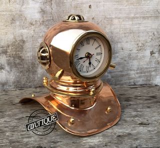 Vintage Vintage Style Clocks Unique Table Top Analog Marine Scuba Helmet Mo