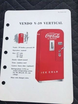 Vendo 39 Coke Machine Coca Salesman Brochure