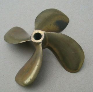 Antique Small Tiny Brass Bronze Maritime Nautical 4 Blade Boat Propeller