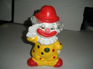 Ceramic Clown Bank Nicely Painted In No Makers Mark 8 " Tall