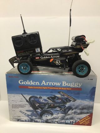 Vintage Tandy Radio Shack Golden Arrow Buggy R/c Car Box 2 Batteries