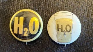 2 - 1964 Barry Goldwater For President Republican " H2o " 7/8 " Cello Buttons Pins