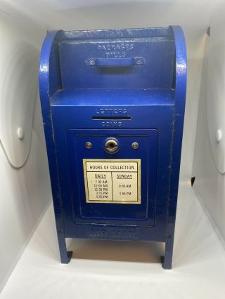 Vintage Brumberger U.  S.  Mail Box Coin Bank Tin,  Usps Piggy Bank,  U.  S.  Mail Box