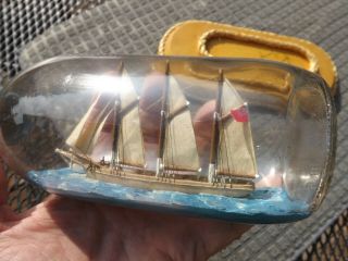 Vintage Folk Art Ship in a Bottle with Lighthouse MARITIME ANTIQUE NAVAL SHIP 3