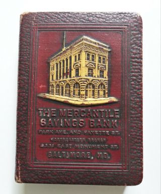 Old Mercantile Savings Bank Baltimore Md Thrift Book Still Key Bankers Utility