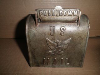 Great Old Cast Iron U.  S.  Mail With Eagle Mailbox Still Bank Hubley 1906