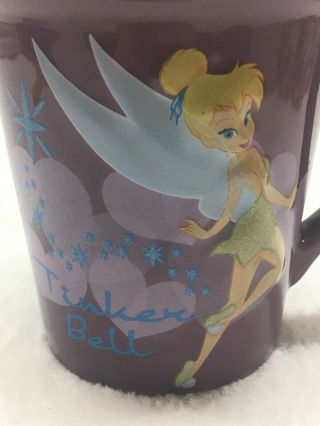 Disney Store Exclusive Fairies Tinker Bell 3D Embossed Coffee Tea Mug Cup Purple 2