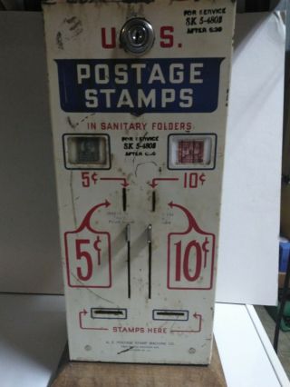 Vintage U.  S.  Postage Stamp Vending Machine With Key