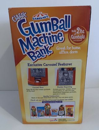 Carousel Vintage Red Bubble Gum Machine Bank 2