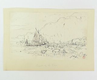 Edward Duncan R.  W.  S (1803 - 1882) English Pen & Ink Drawing Ships Estate Stamp