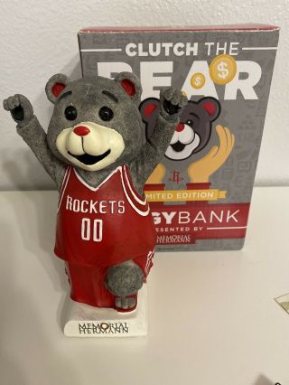 Houston Rockets Clutch The Bear Piggy Bank