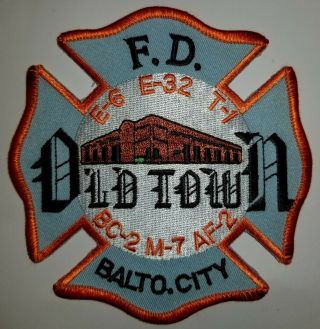 Baltimore City Fire Department Engine Company 32 Truck 1 Medic 7 Patch - Md