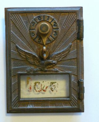 Vintage Metal Eagle Post Office Mail Box Door Eagle Brass