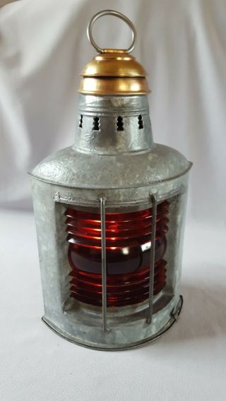 Antique Perko Perkins De - Lite Side Light Lantern W/oil Burning Fount