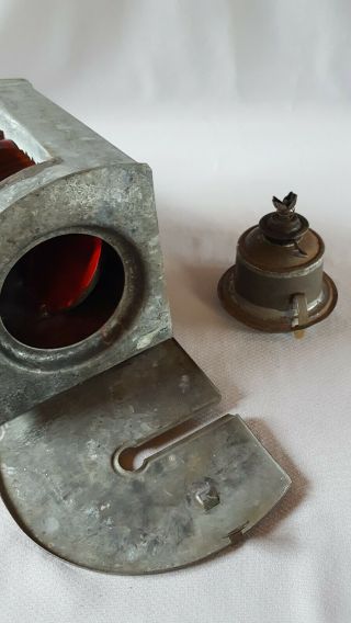 Antique Perko Perkins De - lite Side light lantern w/oil burning fount 2