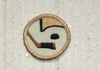 Vintage Boy Scout Merit Badge / Patch - Hockey