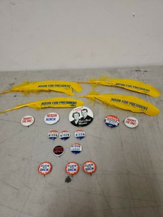 Vintage Nixon Lodge Presidential Campaign Pin Button And Memorabilia