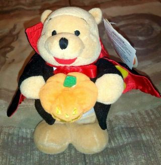 Disney Store Hard To Find Halloween Winnie The Pooh Wind - Up Hopping Plush Toy