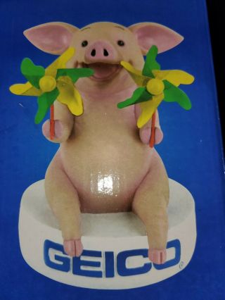 Geico Maxwell The Pig Talking Piggy Bank Rare With Certificate Oop