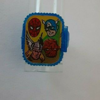 Vtg 1960s Vari Vue Marvel Heroes Flicker Ring Spiderman,  Thor,  Cap America
