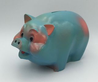 Vintage Metal Piggy Bank W/ Lock - First Federal Savings & Loan Honolulu Hawaii