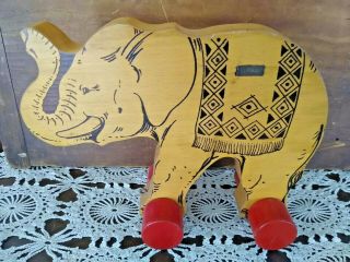 Vintage Steiff Wood Elephant Pull Toy