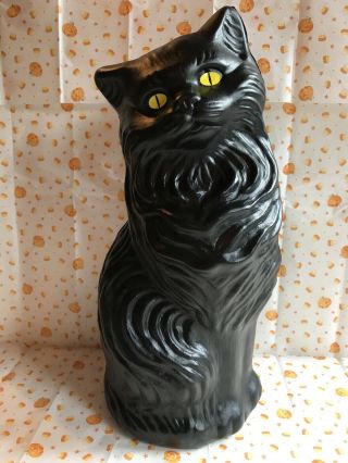 Halloween Black Cat Bank Decoration Yellow Eyes Union Product Large 17” Inches