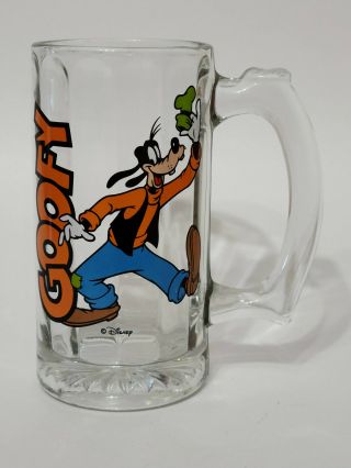 Goofy 5 3/8 " Tall Drinking Glass Stein Beer Mug Walt Disney