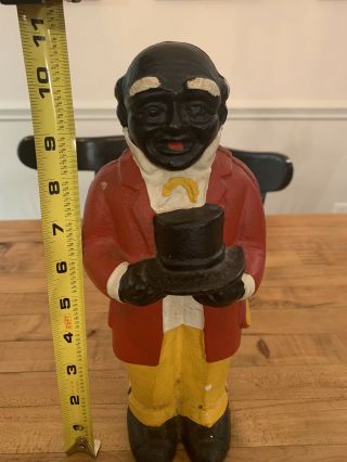 Antique Uncle Moses Cast Iron Bank - 11 Inch RARE size - Black Americana 2