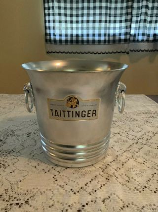Vintage Taittinger Reims Champagne Aluminum Ice Bucket