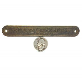 Vintage/antique Brass Name National Cash Register Ncr Tag Salvage Reclaimed