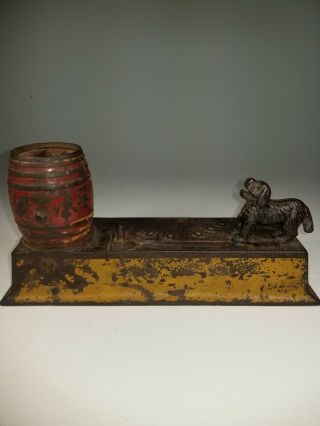 Antique Cast Iron Trick Dog Mechanical Toy Collectible Bank,  Miss Parts