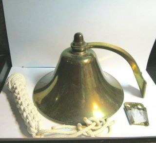 Vintage Perko Brass Maritime Ship’s Fog Bell With Mounting Bracket,  5.  75”