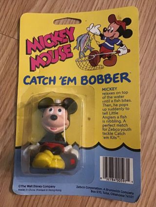 Mickey Mouse Catch Em Bobber On Card Zebco 1994