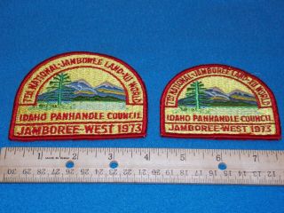 Set Of 2 - 1973 Boy Scout National / World Jamboree Patches - Idaho Panhandle